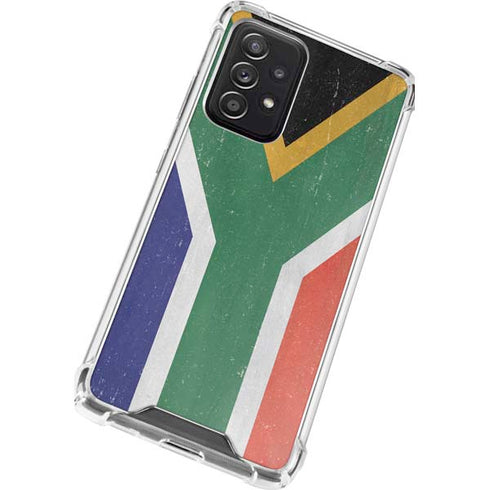 South Africa Flag Distressed Galaxy A72 5G Clear Case