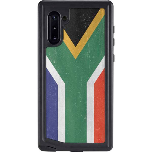 South Africa Flag Distressed Galaxy Note 10 Waterproof Case