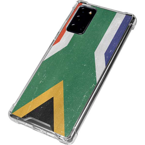 South Africa Flag Distressed Galaxy Note20 5G Clear Case