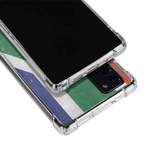 South Africa Flag Distressed Galaxy Note20 5G Clear Case