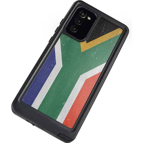 South Africa Flag Distressed Galaxy Note20 5G Waterproof Case