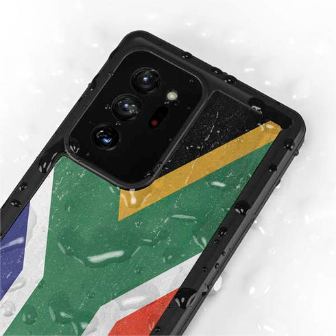 South Africa Flag Distressed Galaxy Note20 Ultra 5G Waterproof Case