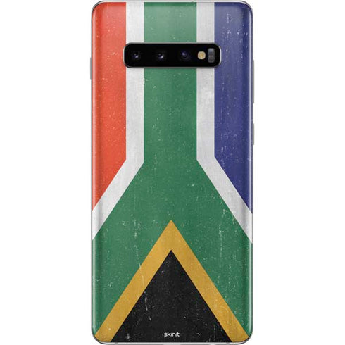 South Africa Flag Distressed Galaxy S10 Plus Skin