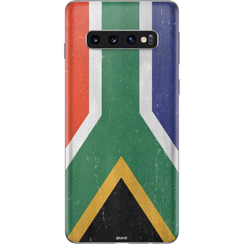 South Africa Flag Distressed Galaxy S10 Skin
