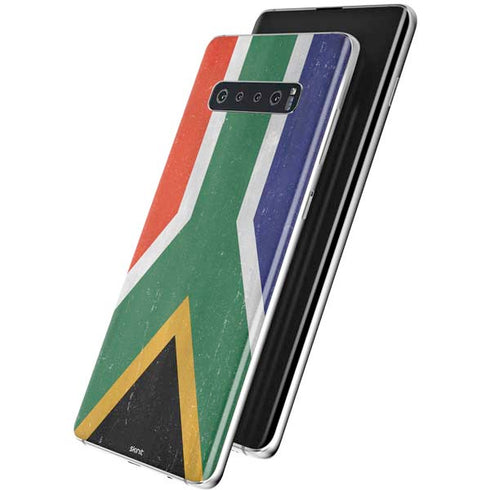 South Africa Flag Distressed Galaxy S10 Skin