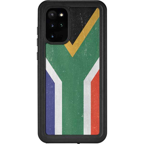 South Africa Flag Distressed Galaxy S20 Plus Waterproof Case