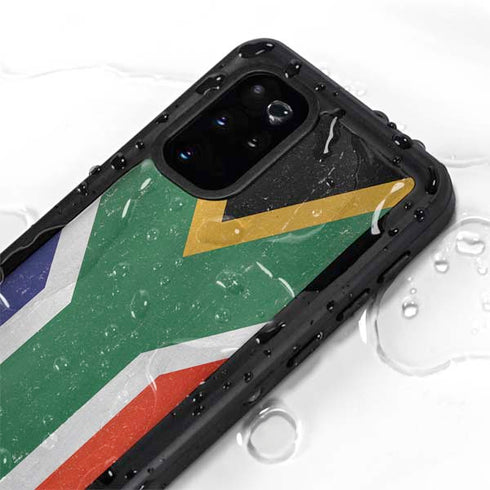 South Africa Flag Distressed Galaxy S20 Plus Waterproof Case