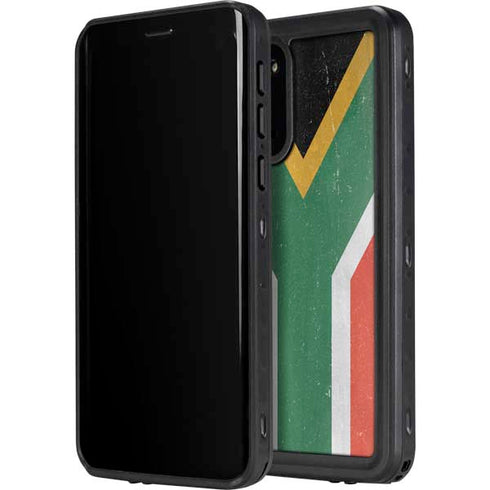 South Africa Flag Distressed Galaxy S20 Waterproof Case
