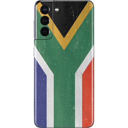 South Africa Flag Distressed Galaxy S21 5G Skin