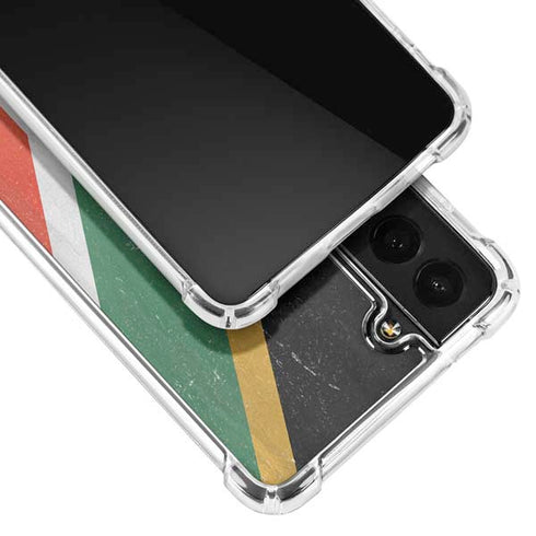 South Africa Flag Distressed Galaxy S21 FE Clear Case