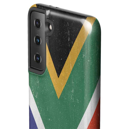 South Africa Flag Distressed Galaxy S21 FE Pro Case