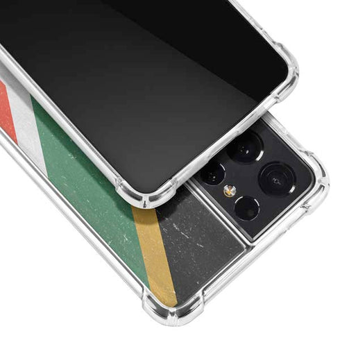 South Africa Flag Distressed Galaxy S21 Ultra 5G Clear Case