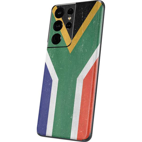 South Africa Flag Distressed Galaxy S21 Ultra 5G Skin