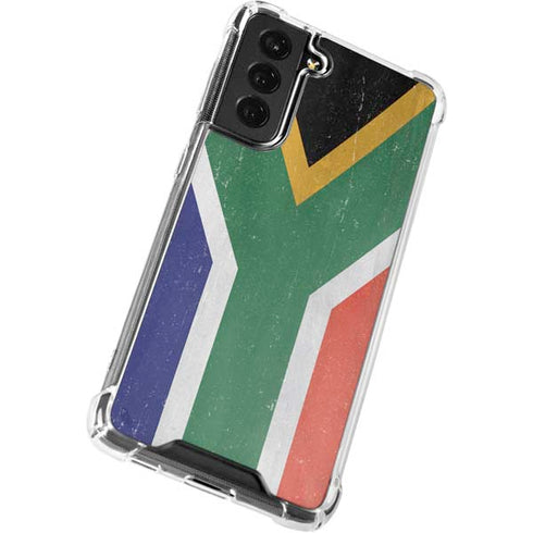 South Africa Flag Distressed Galaxy S22 Clear Case
