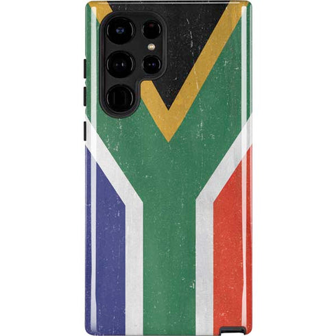 South Africa Flag Distressed Galaxy S22 Ultra Pro Case