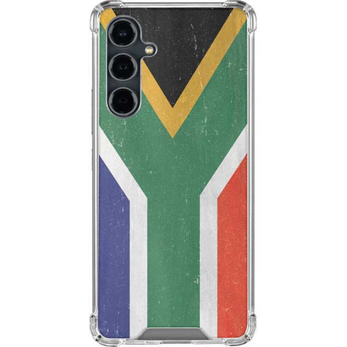 South Africa Flag Distressed Galaxy S23 FE Clear Case