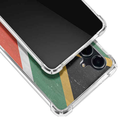 South Africa Flag Distressed Galaxy S23 FE Clear Case