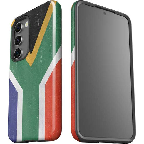 South Africa Flag Distressed Galaxy S23 Plus Pro Case