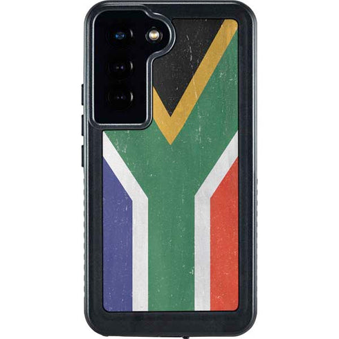 South Africa Flag Distressed Galaxy S23 Waterproof Case