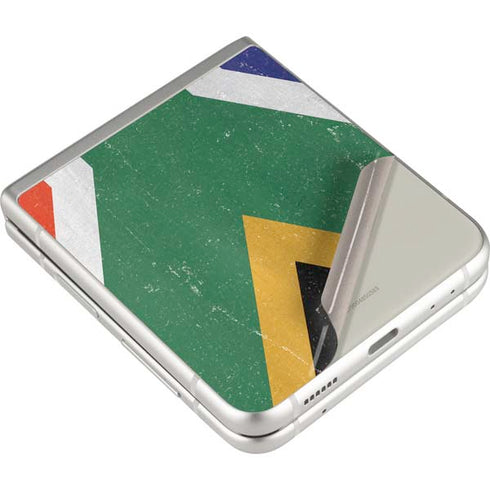 South Africa Flag Distressed Galaxy Z Flip3 5G Skin