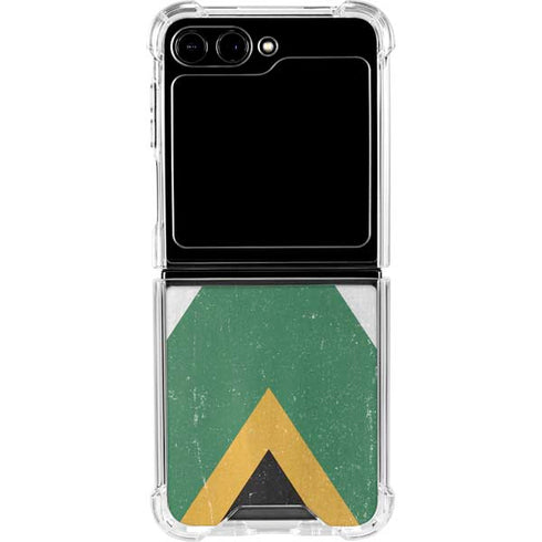 South Africa Flag Distressed Galaxy Z Flip5 5G Clear Case