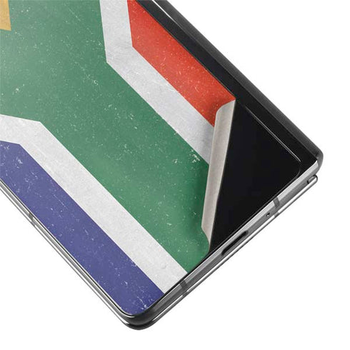 South Africa Flag Distressed Galaxy Z Fold2 5G Skin