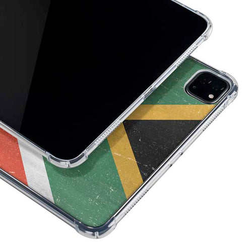 South Africa Flag Distressed iPad Pro 12.9in (2020) Clear Case