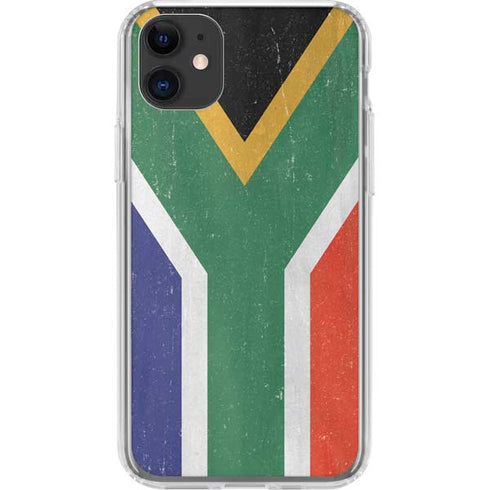 South Africa Flag Distressed iPhone 11 Clear Case