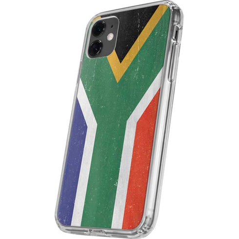 South Africa Flag Distressed iPhone 11 Clear Case
