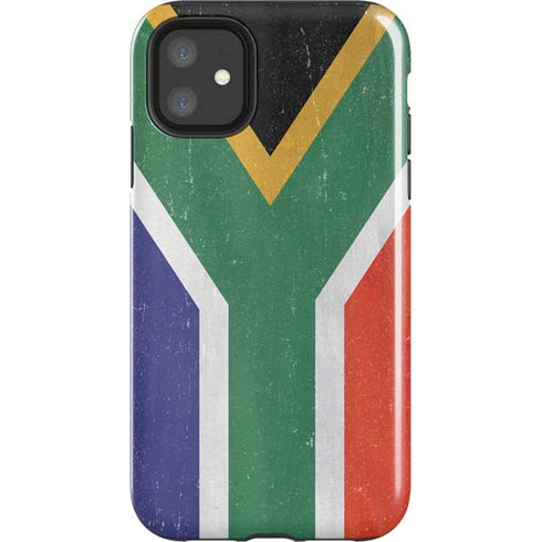 South Africa Flag Distressed iPhone 11 Impact Case