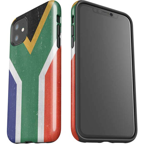 South Africa Flag Distressed iPhone 11 Impact Case