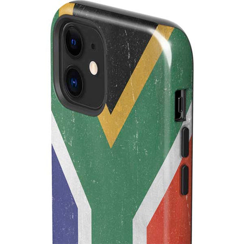 South Africa Flag Distressed iPhone 12 Impact Case