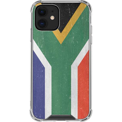South Africa Flag Distressed iPhone 12 Mini Clear Case