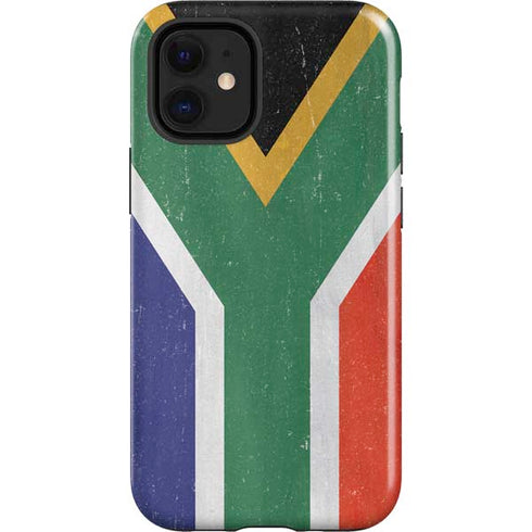 South Africa Flag Distressed iPhone 12 Mini Impact Case