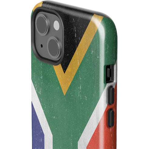 South Africa Flag Distressed iPhone 14 Plus Impact Case
