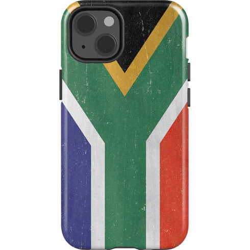 South Africa Flag Distressed iPhone 15 Impact Case