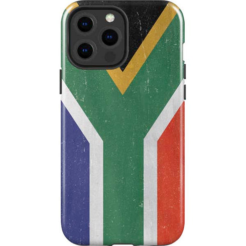 South Africa Flag Distressed iPhone 14 Pro Max Impact Case