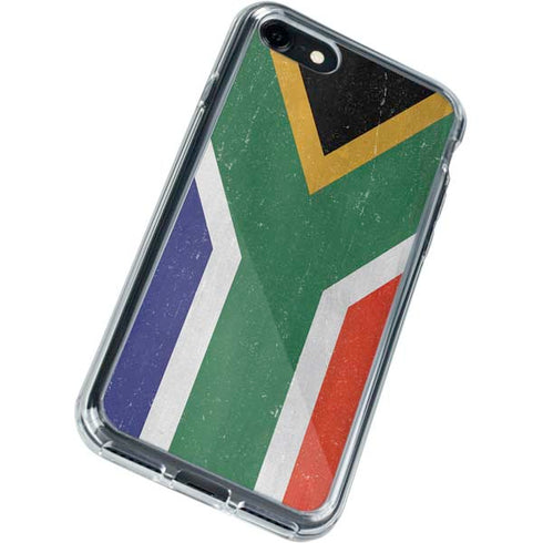 South Africa Flag Distressed iPhone SE (2nd & 3rd Gen) Clear Case