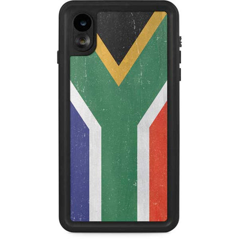 South Africa Flag Distressed iPhone XR Waterproof Case