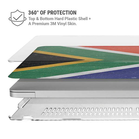 South Africa Flag Distressed MacBook Air 15in (2023-2025) Case plus Skin
