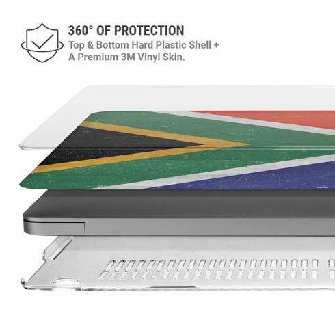 South Africa Flag Distressed MacBook Pro 16in (2021-25) Case plus Skin