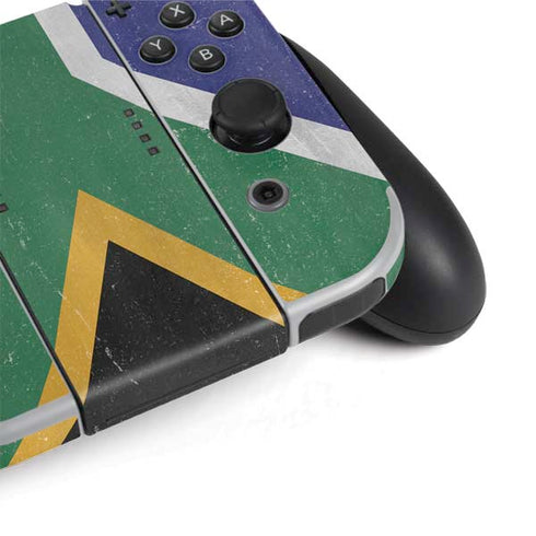 South Africa Flag Distressed Nintendo Switch OLED (2021) Skin