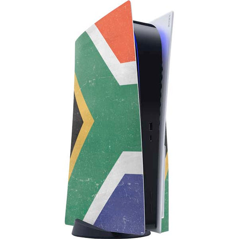 South Africa Flag Distressed PS5 Console Skin