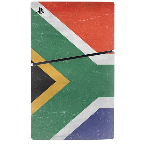 South Africa Flag Distressed PS5 Slim Digital Edition Bundle Skin