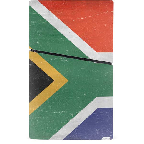 South Africa Flag Distressed PS5 Slim Digital Edition Bundle Skin