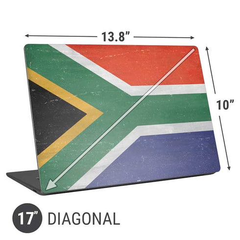 South Africa Flag Distressed Universal Laptop 17in (13.8 x 10in) Skin