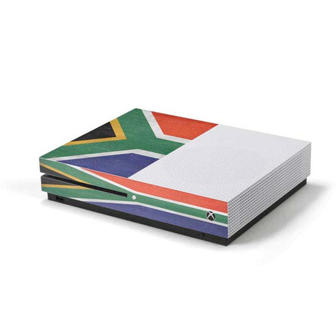 South Africa Flag Distressed Xbox One S Console Skin