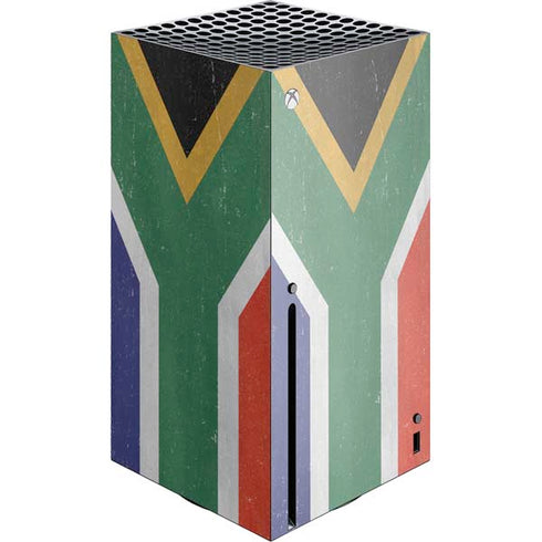 South Africa Flag Distressed Xbox Series X Console Skin
