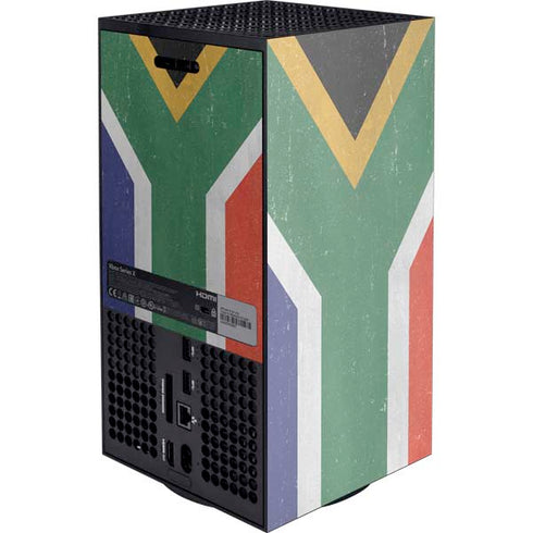 South Africa Flag Distressed Xbox Series X Console Skin