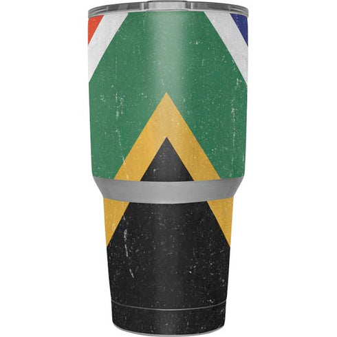 South Africa Flag Distressed Yeti 30oz Rambler Tumbler Skin